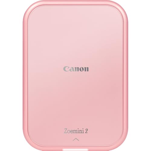 Canon Zoemini 2 Mini Fotodrucker mobil tragbar unterwegs Hosentasche (Fotodruck 5x7,6 cm, kabelllos, für Smartphone + Tablet, eingebauter Akku, App, Bluetooth) roségold [+ 10er Zink Druck-Set] von Canon