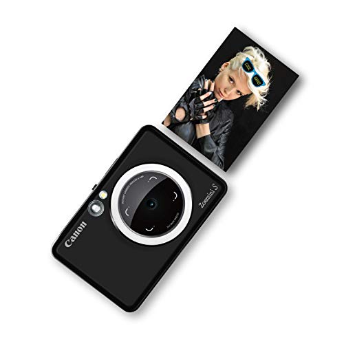 Canon Zoemini S Sofortbildkamera Mini Fotodrucker digital 8 MP (Sucher, Ringblitz/ LED Blitz, Micro SD Kartenslot, Print App, ZINK-Druck tintenfrei, Sofortdruck, Fernauslöser) matte black von Canon