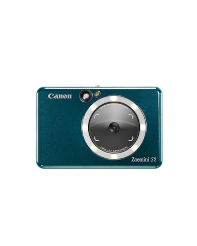 Canon Zoemini S2 Mini Sofortbildkamera + Fotodrucker mobil tragbar unterwegs Hosentasche (Fotodruck 5x7,6 cm, kabelllos, eingebauter Akku, App, Bluetooth) aquamarin [+ 10er Zink Druck-Set] von Canon