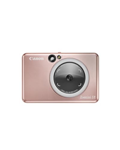 Canon Zoemini S2 Mini Sofortbildkamera + Fotodrucker mobil tragbar unterwegs Hosentasche (Fotodruck 5x7,6 cm, kabelllos, eingebauter Akku, App, Bluetooth) roségold [+ 10er Zink Druck-Set] von Canon