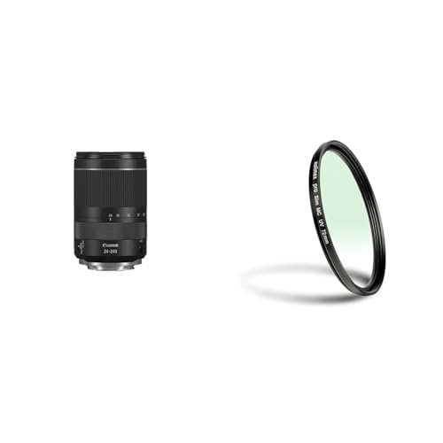 Canon Zoomobjektiv RF 24-240mm F4-6.3 is USM für EOS R (72mm Filtergewinde, Bildstabilisator, 10fach Zoom, 5 Stufen is, ca. 750g), schwarz & Walimex Pro UV-Filter Slim MC 72 mm (inkl. Schutzhülle) von Canon