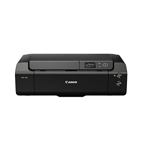 Canon imagePROGRAF PRO-300 A3+ Drucker Farbtintenstrahldrucker Fotodrucker (DIN A4, A3, A3+, 4800 x 2400 DPI, 7,5 cm LCD, WLAN, LAN, USB, AirPrint, Print App, 10 Separate Tintentanks), schwarz von Canon
