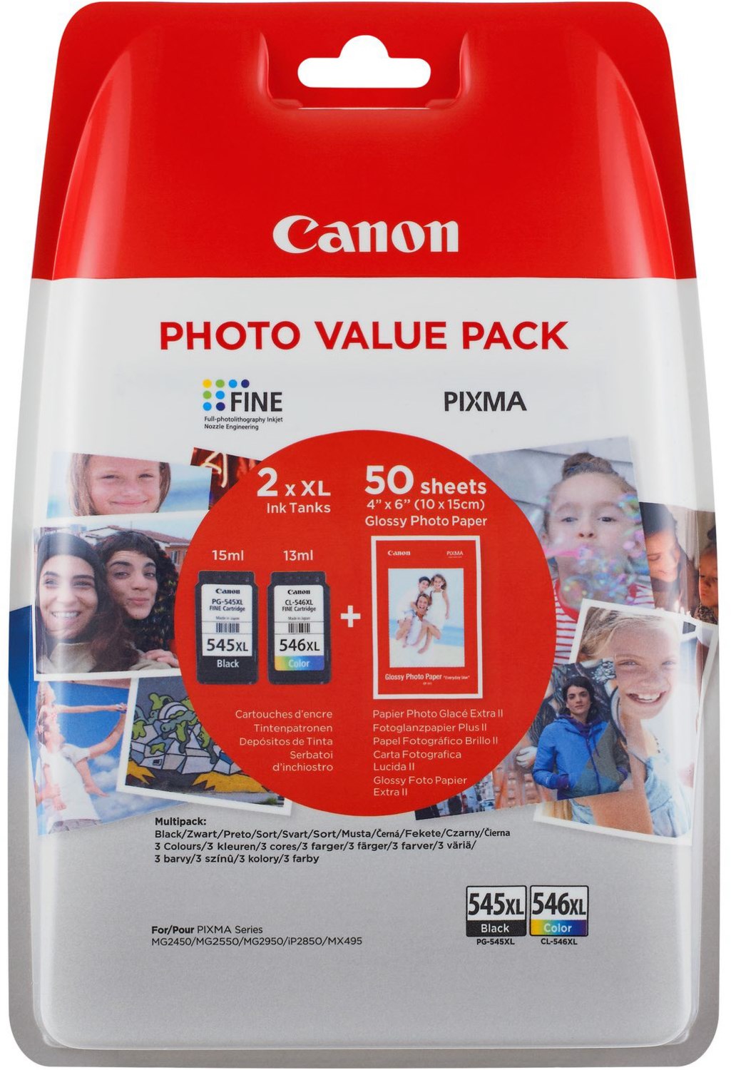 PG-545 XL/CL546 XL Photo Value Pack Tintenpatrone von Canon