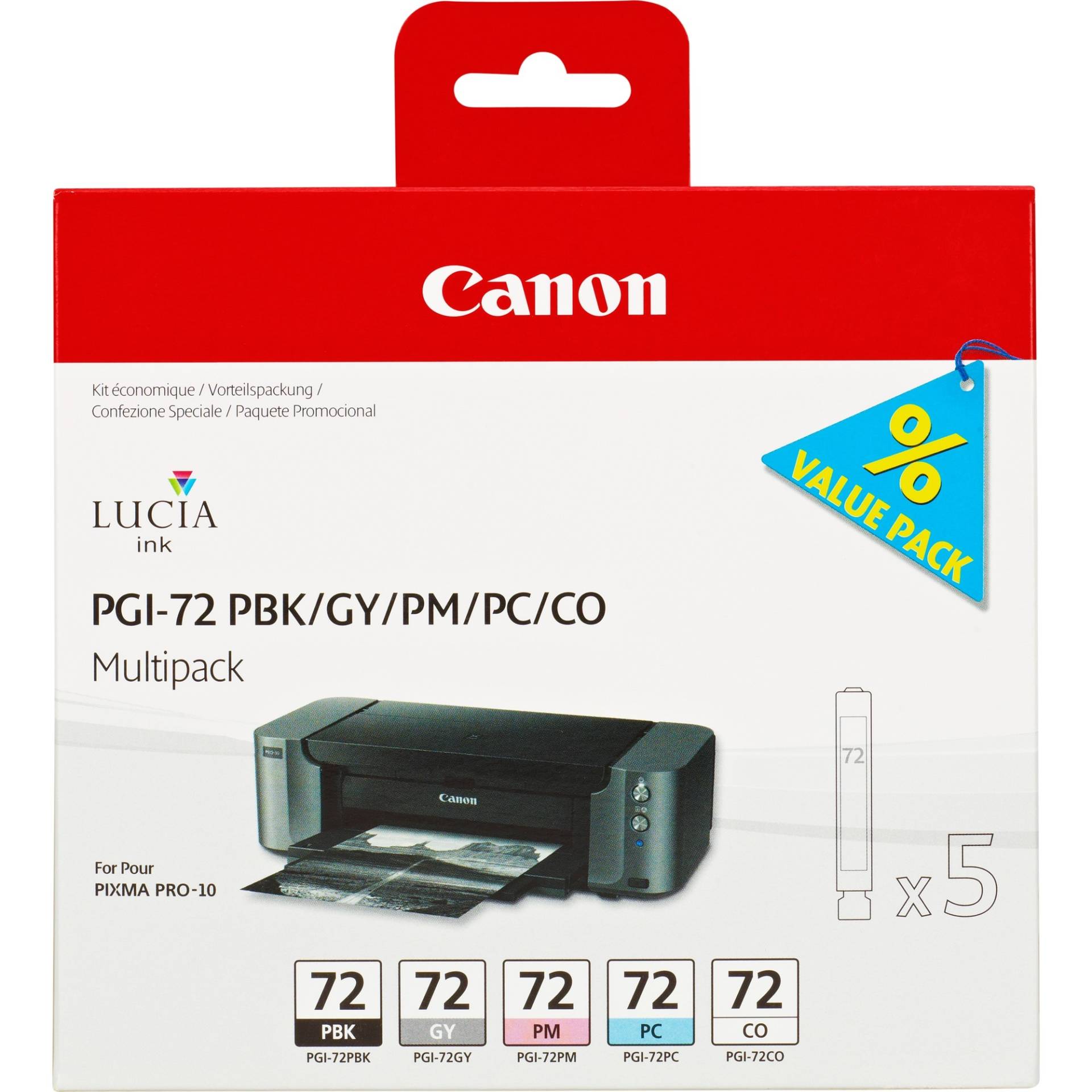 Tinte Multipack PGI-72 PBK/GY/PM/PC/CO von Canon