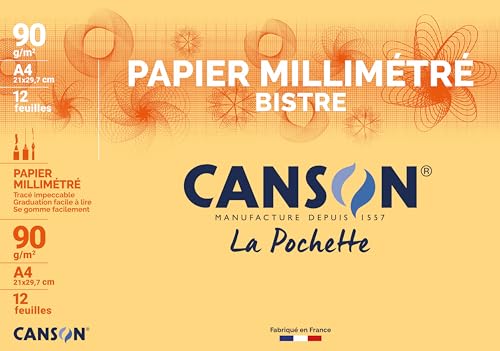 CANSON 200067115 Millimeterpapier, DIN A4, 90 g/qm, dunkelbraun CANSON 200067115 Millimeterpapier, DIN A4, 90 g/qm, dunkelbraun von Canson