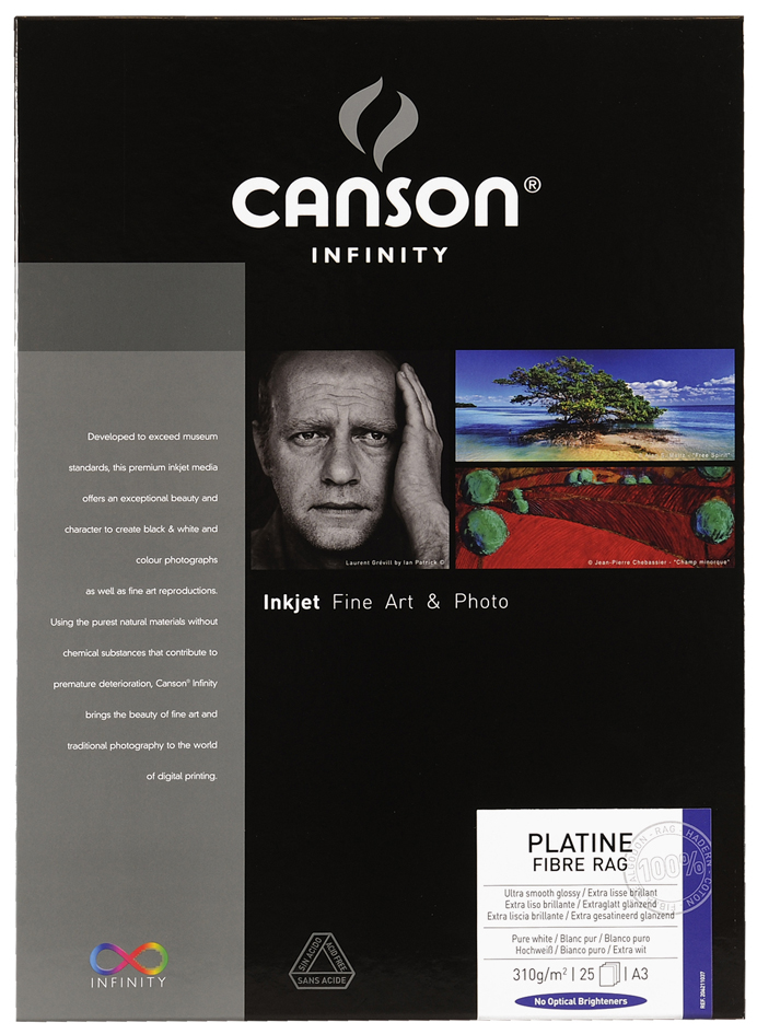 CANSON INFINITY Fotopapier , Platine Fibre Rag, , 310 g/qm,A3+ von Canson