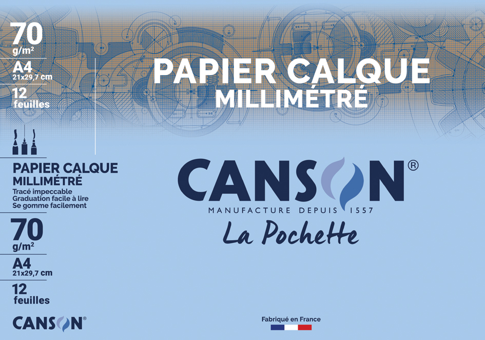 CANSON Millimeter-Transparentpapier, DIN A4, 70 g/qm von Canson