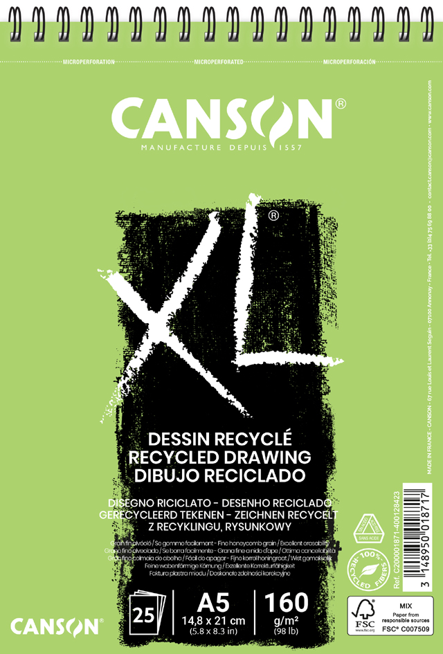 CANSON Skizzen- und Studienblock , XL RECYCLED, , DIN A3 von Canson