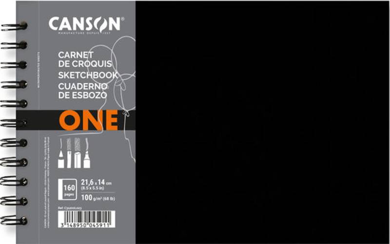 CANSON Skizzenbuch ONE, 216 x 140 mm, schwarz von Canson