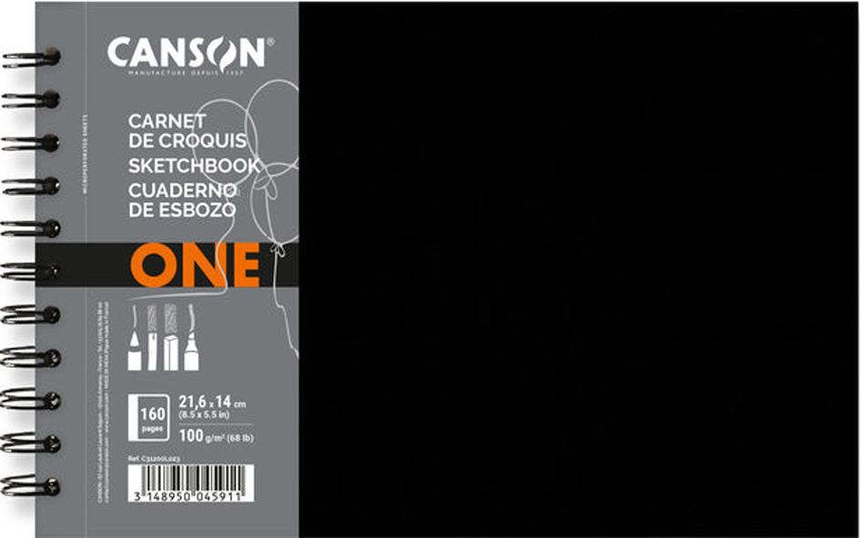 CANSON Skizzenbuch ONE, 279 x 216 mm, schwarz von Canson