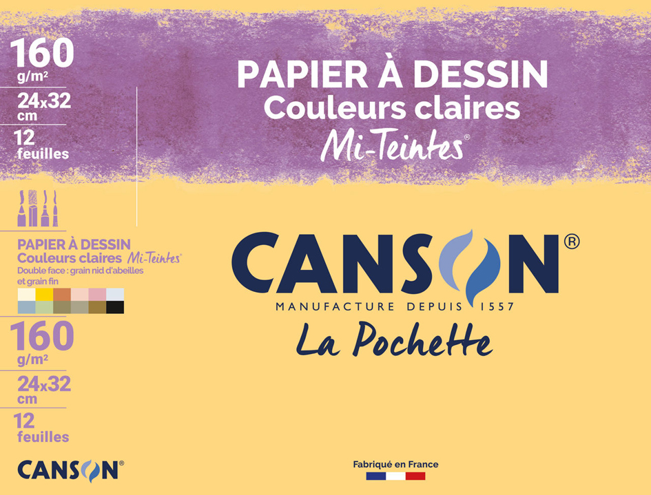 CANSON Zeichenpapier Mi-Teintes, 240 x 320 mm, 160 g/qm von Canson
