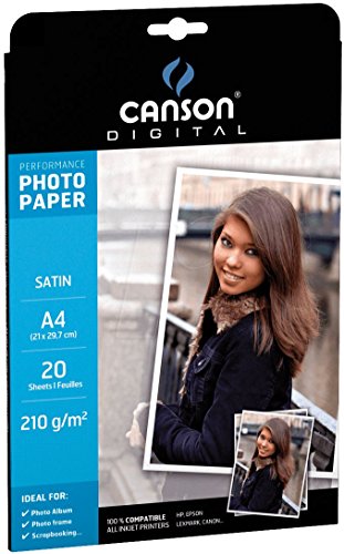 Canson Digital Performance Fotopapier, A4, Satin, Weiß von Canson