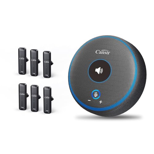 Canstr Konferenzlautsprecher mit 6 kabellosen Mikrofonen, USB-Freisprecheinrichtung mit AI-Rauschunterdrückung und 360°-Sprachabnehmer, Konferenzmikrofon kompatibel mit führenden Plattformen Canstr Konferenzlautsprecher mit 6 kabellosen Mikrofonen, USB-Freisprecheinrichtung mit AI-Rauschunterdrückung und 360°-Sprachabnehmer, Konferenzmikrofon kompatibel mit führenden Plattformen von Canstr