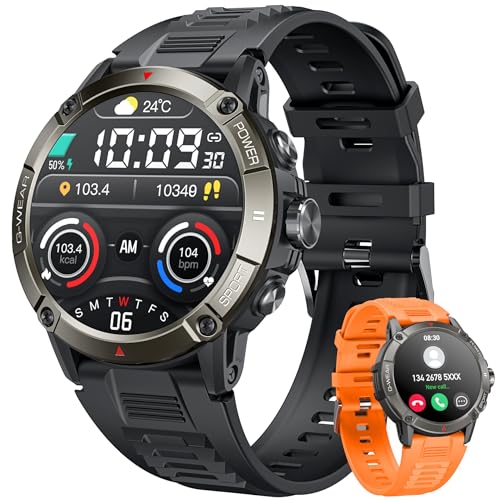Smartwatch Armbanduhr Fitnessuhr Wasserdicht Sportuhren: 1,54" Rund Herren Uhr mit Blutdruck Schrittzähler Telefonfunktion Kompass Herrenuhr Sport Fitness Watch Tracker digital Kompatibel Android iOS Smartwatch Armbanduhr Fitnessuhr Wasserdicht Sportuhren: 1,54" Rund Herren Uhr mit Blutdruck Schrittzähler Telefonfunktion Kompass Herrenuhr Sport Fitness Watch Tracker digital Kompatibel Android iOS von Cantaos