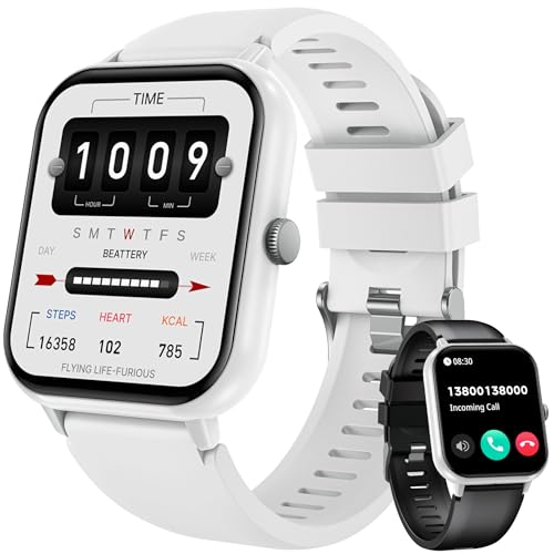 Smartwatch Fitnessuhr Armbanduhr Telefonfunktion Uhren - Smart Watch Damen Herren Uhr Fitness Tracker 1,83" Touchscreen Wasserdicht Blutdruck Herzfrequenz Schrittzähler Sportuhr Kompatibel Android iOS von Cantaos