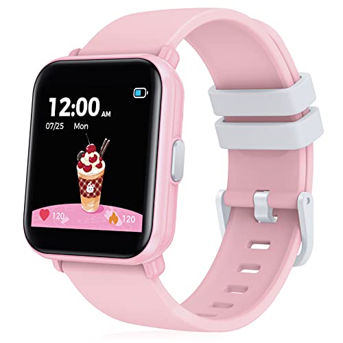 Smartwatch Fitnessuhr Armbanduhr Uhren Tracker - Smart Watch Kinder Mädchen Jungen 1,4 Touchscreen Sportuhr mit Schrittzähler Körpertemperatur Wecker Herzfrequenz Wasserdichte Kompatibel Android iOS von Cantaos