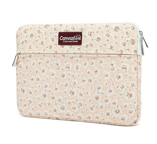 Canvaslove Laptoptasche mit Tasche für MacBook Pro 16 und 15-15,6 Zoll (38,1 - 39,6 cm), Chrysanthemen, Rosa von Canvaslove