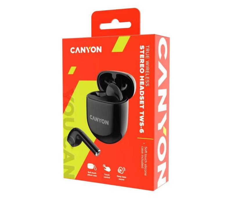 Canyon CANYON Bluetooth Headset TWS-6 Gaming Mode/BT 5.3 black retail Headset von Canyon
