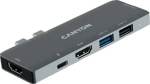 Canyon Mini-Dockingstation DS-5 Passend für Marke: Apple USB-C® Power Delivery, integrierter Karte von Canyon