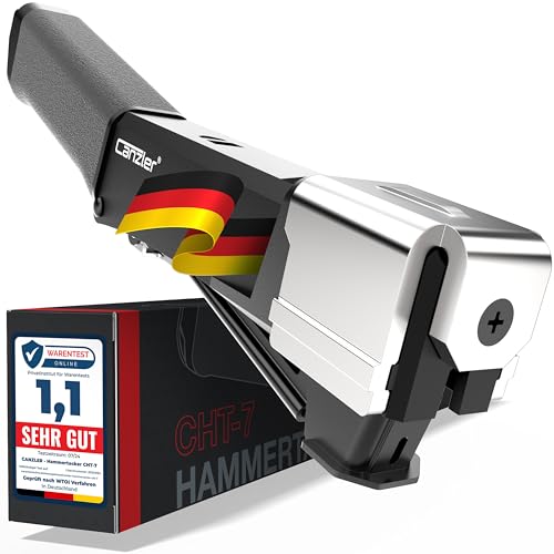 Canzler CHT-7 Hammertacker mit schützender Prallplatte und Schnellladesystem - Gewichtsreduzierter Schlagtacker für Klammerlängen 6-12 mm von Canzler