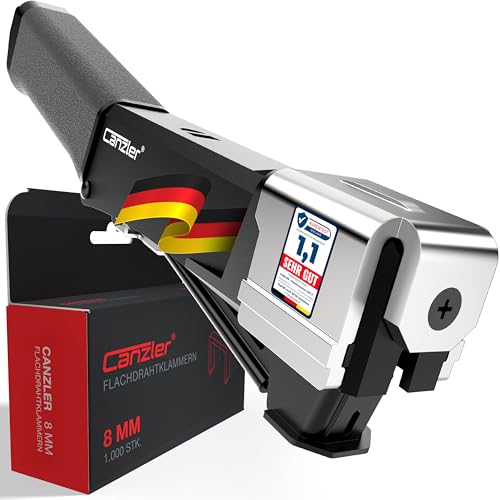 Canzler CHT-7 Hammertacker mit Klammern - schützender Prallplatte und Schnellladesystem - Schlagtacker inkl. 1000 Stück 8mm Klammern von Canzler