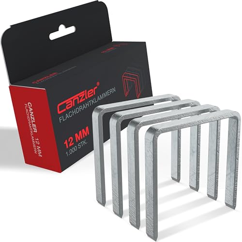 Canzler - Tackerklammer 12mm - 1000 Stück - verzinkt - Für Hammertacker Canzler CHT-7 und andere - Flachdrahtklammer Typ 11, Typ G, Typ 140 von Canzler
