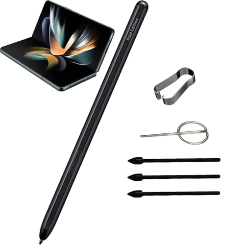 Fold Edition Galaxy Z Fold 4 Pen Ersatz für Samsung Galaxy Z Fold 4 5G S Pen Touch Stylus Stifte für Tablet + Ersatzspitzen Spitzen + Kartennadel (schwarz) von CaoXiong