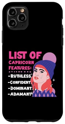 Steinbock-Sternzeichen: Liste der Steinbock-Funktionen Hülle für iPhone 11 Pro Max Steinbock-Sternzeichen: Liste der Steinbock-Funktionen Hülle für iPhone 11 Pro Max von Capricorn Zodiac Sign Designs For Women