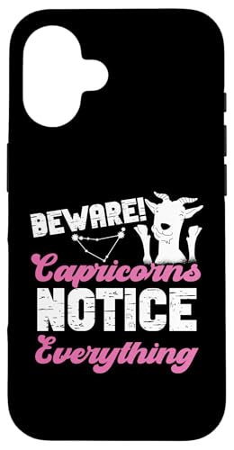 Steinbock-Sternzeichen: Vorsicht! Steinböcke merken alles Hülle für iPhone 16 Steinbock-Sternzeichen: Vorsicht! Steinböcke merken alles Hülle für iPhone 16 von Capricorn Zodiac Sign Designs For Women