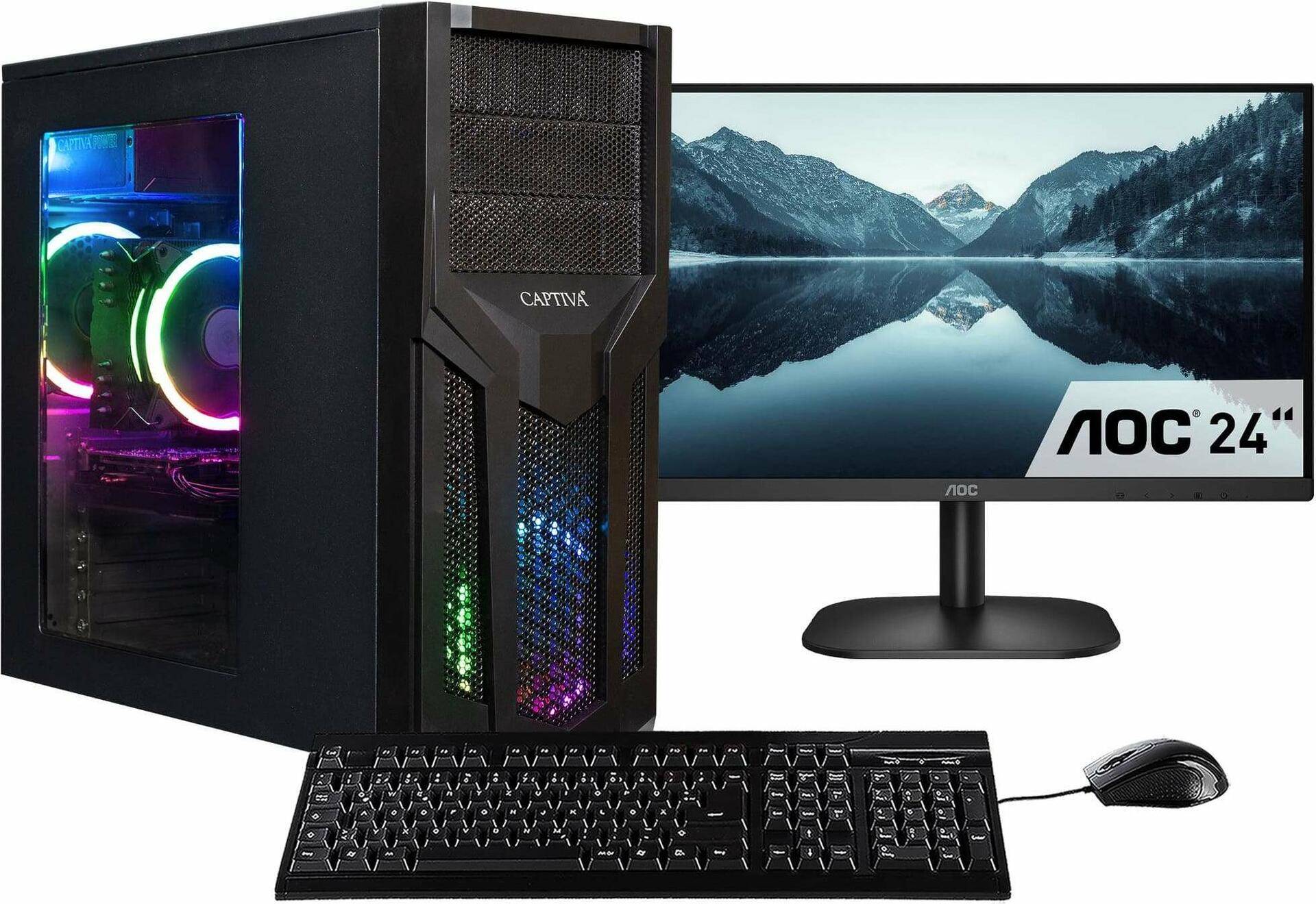CAPTIVA PC Power Starter R80-007 TFT Bundle (Ryzen 5 5600G/SSD 1TB/32768/DVD-RW/MSI/WLAN/Windows 11 Home 64-bit) - 1.000 GB - DVD-Brenner - Windows 11 Home (80007) von Captiva
