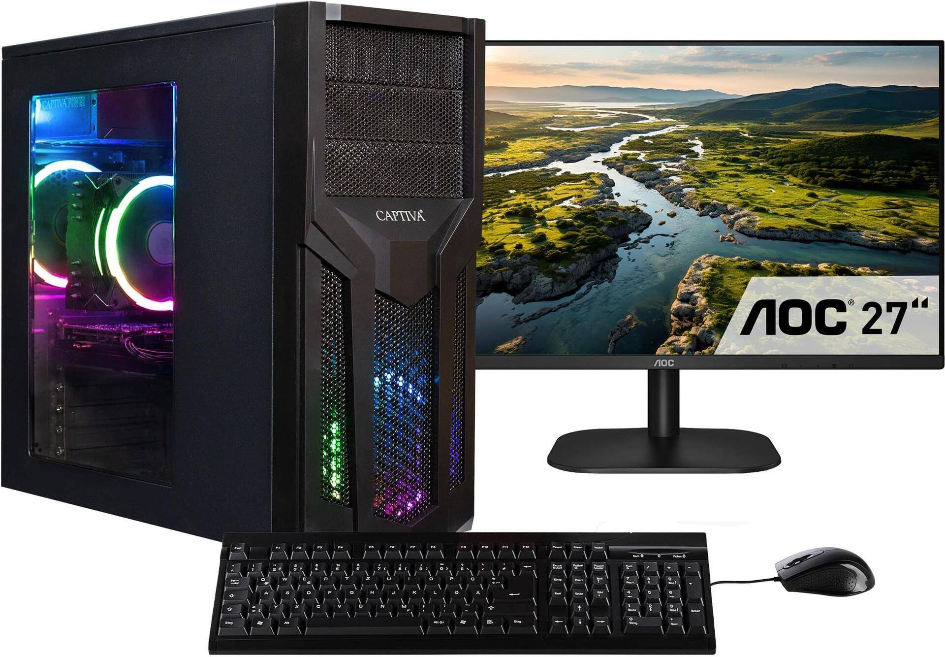 CAPTIVA PC Power Starter R80-022 TFT Bundle (Ryzen 7 5700G/SSD 1TB/16384/DVD-RW/MSI/WLAN/Windows 11 Home 64-bit) - 1.000 GB - DVD-Brenner - Windows 11 Home (80022) von Captiva