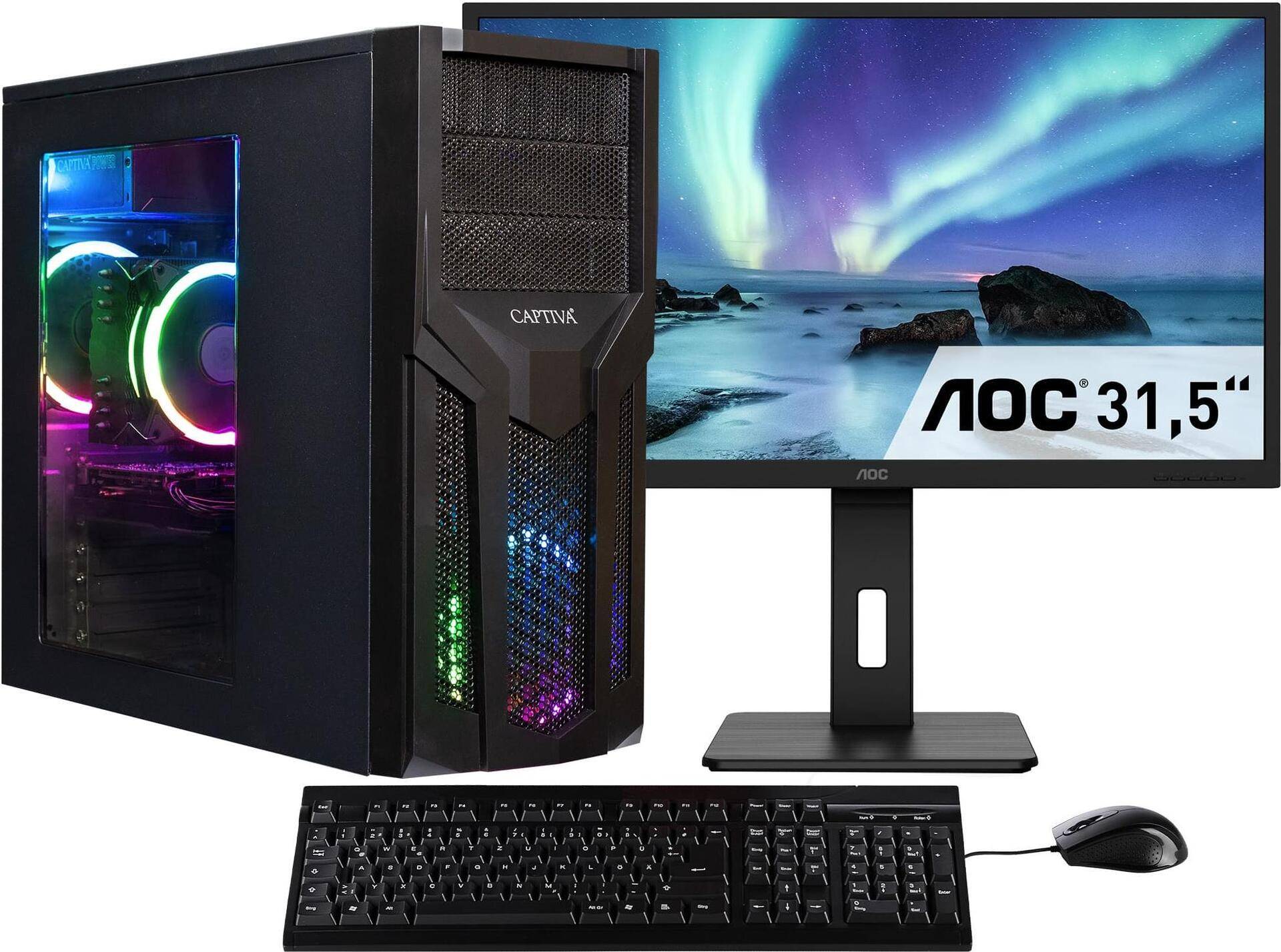 CAPTIVA PC Power Starter R80-035 TFT Bundle (Ryzen 5 5600G/SSD 1TB/32768/DVD-RW/MSI/WLAN/Windows 11 Home 64-bit) - 1.000 GB - DVD-Brenner - Windows 11 Home (80035) von Captiva