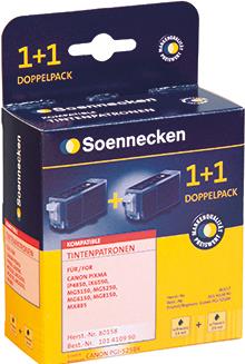 Soennecken Tintenpatrone 80158 wie Canon PGI525BK schwarz 2 St./Pack. (80158) von Soennecken
