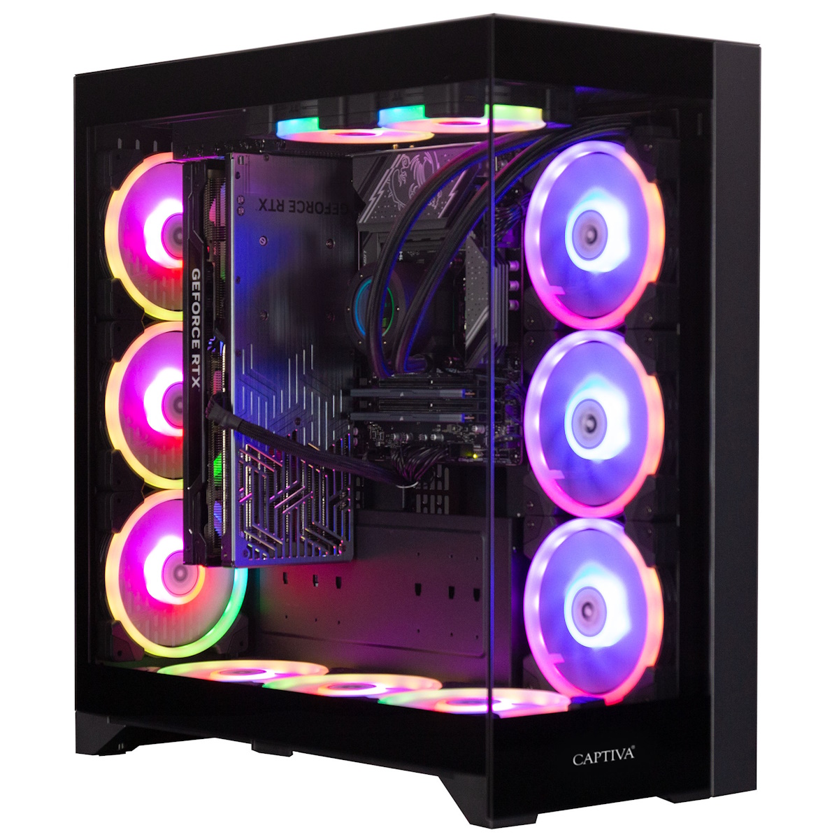 Captiva Ultimate Gaming PC R89-514 AMD Ryzen 7 9800X3D, 64GB DDR5 RAM, 2TB M.2 SSD, Nvidia Geforce RTX 5090 (32GB GDDR7), X670E, Windows 11 von Captiva
