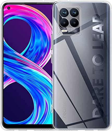 CAPTOR Handyhülle Transparente Schutzhülle für Realme 8/8 Pro 4G (nicht für 5G), TPU-Silikon, flexibel, weich und dünn, Kameraschutz von hoher Qualität mit erhöhtem Rand für Bildschirm und Kamera von Captor