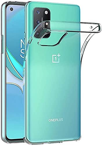 CAPTOR Transparente Handyhülle für Oneplus 8T, TPU-Silikon, flexibel, weich und dünn, hoher Schutz mit erhöhtem Rand für Bildschirm und Kamera von Captor