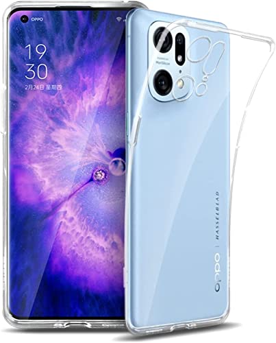 CAPTOR Transparente Schutzhülle für Oppo Find X5 Pro 5G, TPU-Schutzhülle aus weichem und dünnem Silikon, hohe Qualität mit erhöhter Kante für Bildschirm und Kameraschutz von Captor