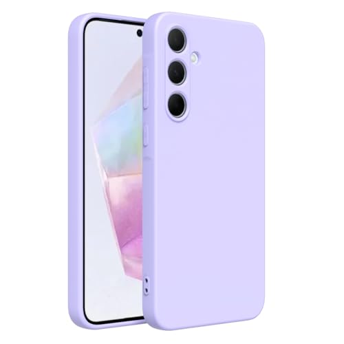 Captor Bunte Schutzhülle aus flüssigem Silikon für Samsung Galaxy A35, hohe Qualität mit erhöhtem Rand für den Bildschirm und weichem Kameraschutz mit interner Mikrofaser (Flieder-Violett) von Captor