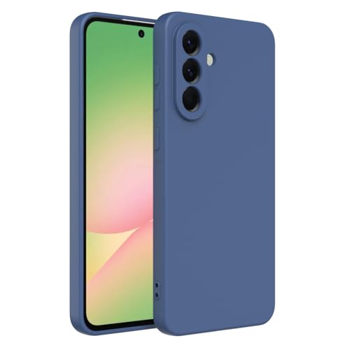 Captor Bunte Schutzhülle aus flüssigem Silikon für Samsung Galaxy A56 5G, hohe Qualität mit erhöhtem Rand für Bildschirm und Kameraschutz mit Mikrofaser innen (Dunkelblau) von Captor