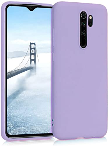 Captor Bunte Schutzhülle für Xiaomi Redmi Note 8 PRO, Schutzhülle aus flexiblem TPU-Silikon, weich mit Mikrofaser, hochwertiger Schutz mit erhöhtem Rand für Bildschirm und Kamera (Violett) von Captor