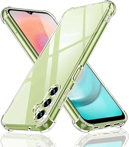 Captor Stoßfeste transparente Hülle für Samsung Galaxy A14 4G / 5G, stoßfeste, weiche, Flexible TPU-Silikonhülle, Stoßdämpfung mit Bumper von Captor