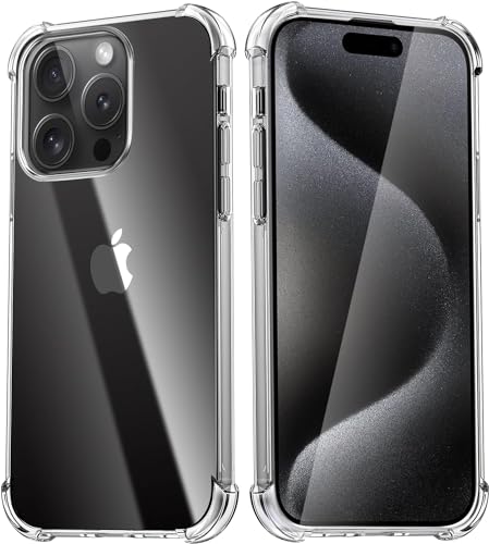 Captor Stoßfeste transparente Hülle für iPhone 15 Pro, stoßfeste, weiche, flexible Silikon-TPU-Hülle, zur Stoßdämpfung mit Stoßdämpfern Captor Stoßfeste transparente Hülle für iPhone 15 Pro, stoßfeste, weiche, flexible Silikon-TPU-Hülle, zur Stoßdämpfung mit Stoßdämpfern von Captor