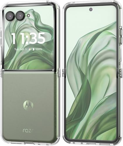 Captor Transparente Durchsichtige Handyhülle für Motorola Razr 50, harte und dünne Silikonhülle, Schutz mit erhöhtem Rand für Bildschirm und Kamera von Captor