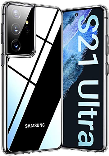 Captor Transparente Handyhülle, Durchsichtige Handyhülle für Samsung S21 Ultra, Schutzhülle aus flexiblem TPU-Silikon, weich und dünn, Rundumschutz mit erhöhtem Rand für Bildschirm und Kamera von Captor