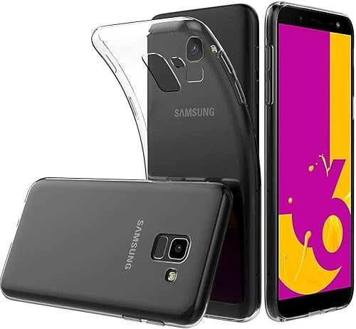 Captor Transparente Handyhülle für Samsung Galaxy J6 2018, TPU-Silikon, flexibel, weich und dünn, hochwertiger Kameraschutz mit erhöhtem Rand für Bildschirm und Kamera von Captor
