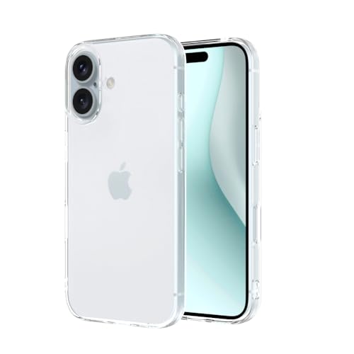 Captor Transparente Schutzhülle für Apple iPhone 16, TPU-Schutzhülle aus flexiblem weichem und dünnem Silikon, Schutz mit erhöhtem Rand für Bildschirm und Kamera (erhöhte Kanten) von Captor