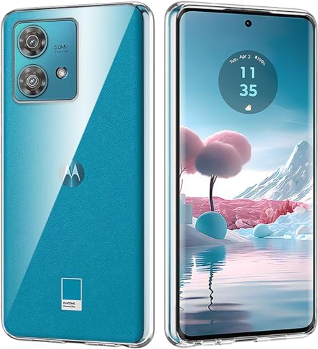 Captor Transparente Schutzhülle für Motorola Moto Edge 40 Neo aus flexiblem Silikon, weich und dünn, hochwertiger Kameraschutz mit erhöhtem Rand für Bildschirm und Kamera von Captor