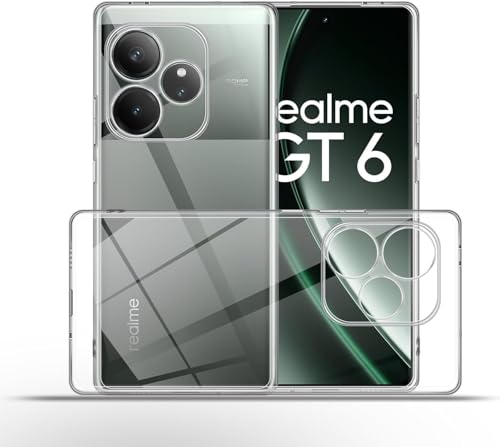 Captor Transparente Schutzhülle für Realme GT6, TPU-Schutzhülle aus flexiblem Silikon, weich und dünn, Schutz mit erhöhtem Rand für Bildschirm und Kamera Captor Transparente Schutzhülle für Realme GT6, TPU-Schutzhülle aus flexiblem Silikon, weich und dünn, Schutz mit erhöhtem Rand für Bildschirm und Kamera von Captor