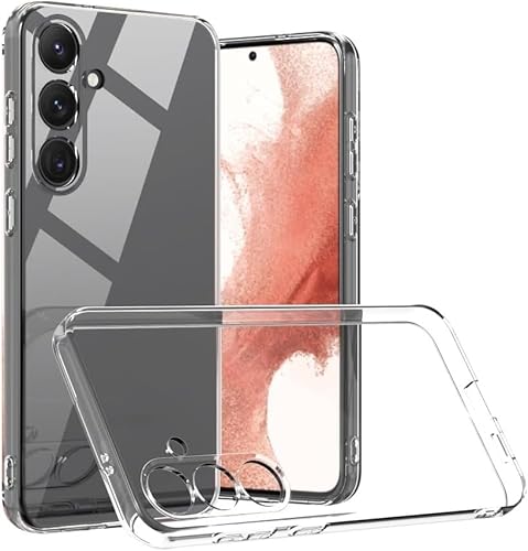 Captor Transparente Schutzhülle für Samsung Galaxy S25 Plus, TPU-Schutzhülle aus flexiblem weichem und dünnem Silikon, Schutz mit erhöhtem Rand für Bildschirm und Kamera (transparent) von Captor