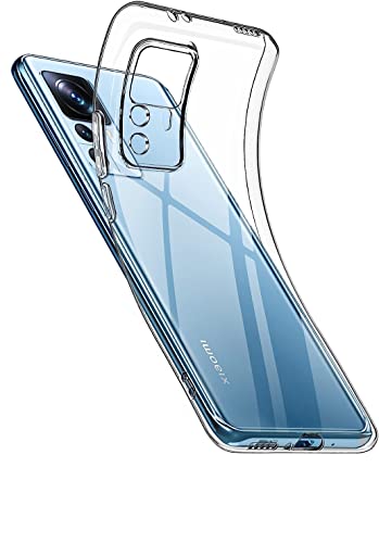 Captor Transparente Schutzhülle für Xiaomi 12T / 12T Pro, TPU-Schutzhülle aus flexiblem Silikon, weich und dünn, hohe Qualität mit erhöhtem Rand für Bildschirm und Kameraschutz von Captor